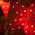 thumbnail image 6 of Aurora Superstar 24" Red Hanging 5 Point Star Light LED Lantern Decor, Weatherproof Fold-Flat Plastic Lighted Star, 6 of 7