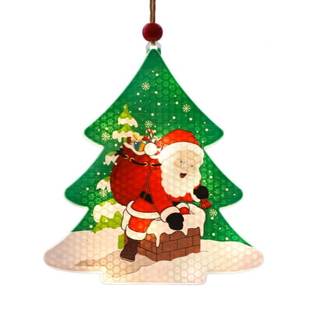 

Christmas Pendant LED Lights Home Garland Xmas Trees Hanging Lighted Santa Snowman Window Decoration 1 Piece Type 1