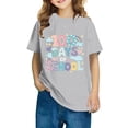 thumbnail image 1 of Fiudx Camiseta para Niños, Suave Mezcla de Poliéster, Cuello Redondo Moderno, Manga Corta Cómoda, Uso Diario Informal, Moda para Niños y Niñas, Lavado a Mano., 1 of 6