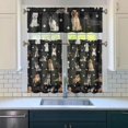 thumbnail image 3 of Dog Print Kitchen Curtains 36 Inch Short - 3 Panel Set, Cute Puppy & Floral Design, Rod Pocket Pet Lover Curtains 100% Polyester, Paw & Bone Pattern for Kitchen, Living Room, Bedroom, Easy Wash, 3 of 6