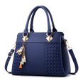 thumbnail image 2 of 2022 Nuevo bolso de moda para mujer, bolso vintage, bolso de mano informal, bolso de mensajero para mujer, bolso de hombro con asa superior, billetera de cuero negro y azul, 2 of 5
