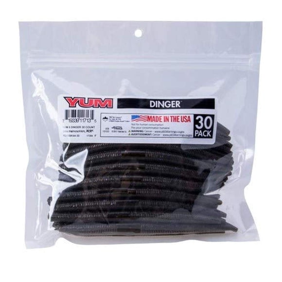 Yum Lures 5 Dinger Blk-Grn Pmpkn/PRP