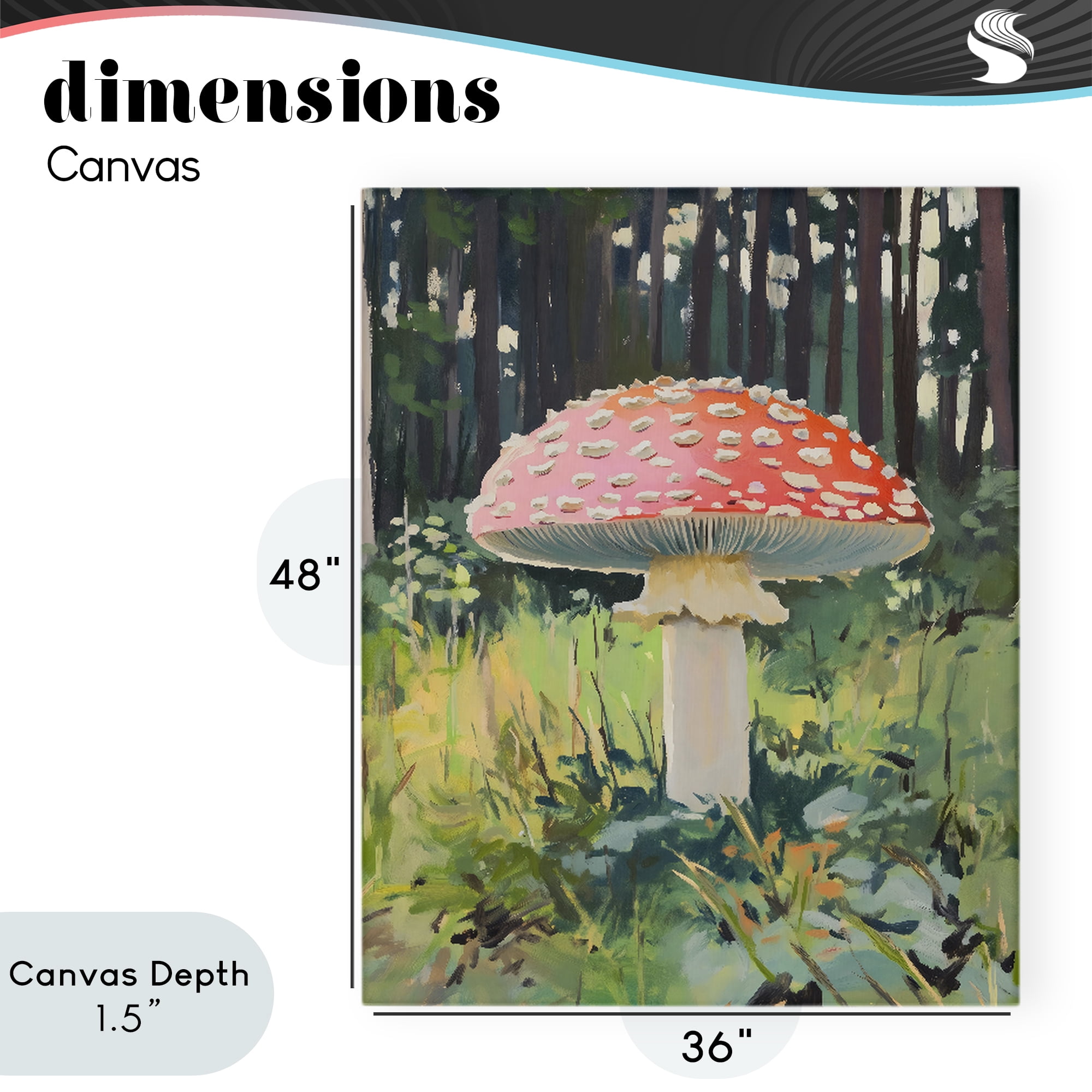 Stupell Industries Red Mushroom in Sunlit Forest Canvas Wall Art, design by The Prints Vibe