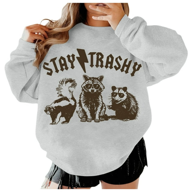WEAIXIMIUNG Robe Sweat à Manches Courtes Drôle Bohème Mignon Restez Sans Capuche Surdimensionné
