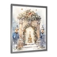 thumbnail image 2 of Designart "Winter Christmas Garland Door I" Farm Framed Wall Art - Country White Farm Door Floral Bedroom Framed Canvas Wall Art, 2 of 6