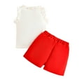 thumbnail image 6 of Hessimy Baby Girl Summer Clothes Short Sleeve T-Shirt Tops Pockets Shorts Set Toddler,Toddler Pocket(Red,6-9 Months), 6 of 7