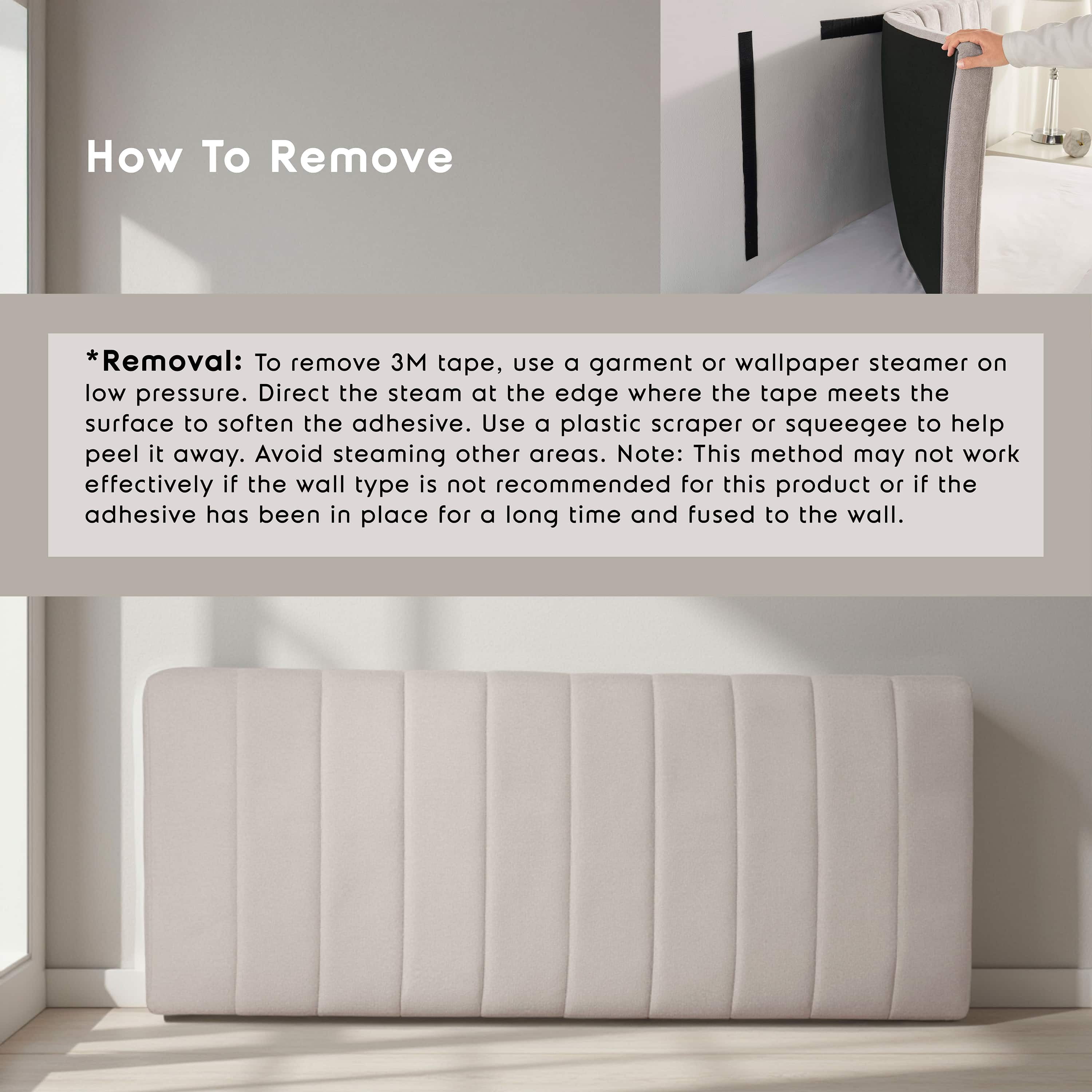 Lammlaoe Queen Headboard, Upholstered Wall Mounted, Peel and Stick Installation, Sound Reducing 3D Panel Design, Easy Assembly, Beige