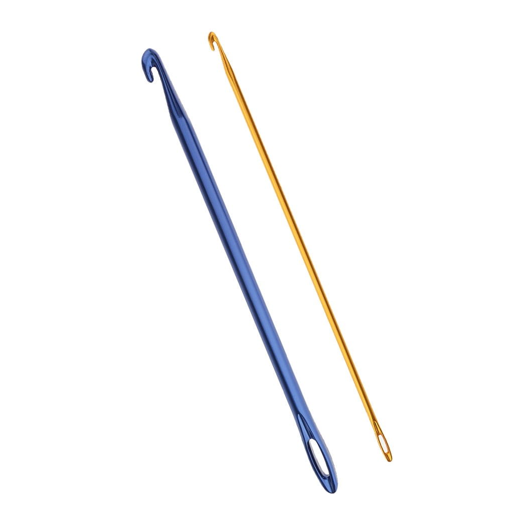 Prettyia 2Pcs Aluminum Tunisian Afghan Crochet Hook Knit Needle 2.75mm 6mm