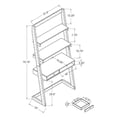 thumbnail image 6 of Furniture of America Beniford Modern 33.75 in Metal Portable Leaning & Ladder Desk, Drawer Included, White/Brown, 6 of 6