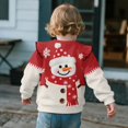 thumbnail image 5 of Xixirimido Christmas Cute Snowman Print Soft Toddler Girls Long Sleeve Sweatshirt Ruffle Shoulder Graphic Pullover Crewneck Top for Cool Weather, for 1-2T, 5 of 7