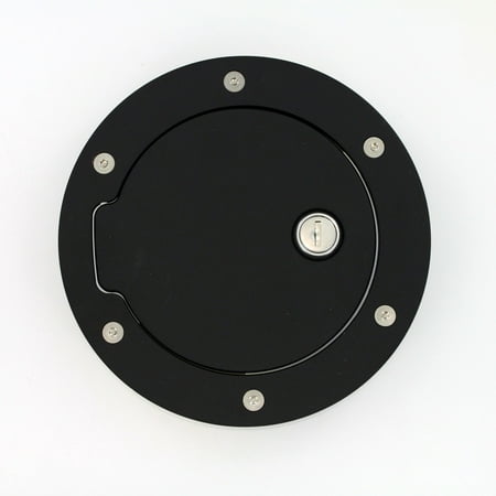 All Sales 6056KL Race Style Billet Fuel Door; Black Ring And Door; Locking; 6 1/4 in. Ring O.D. 4 1/2 in. Door O.D.;