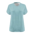 thumbnail image 4 of Hecho para Más Camisa Mujeres de Cuello en V de Gran Tamaño de Manga Corta Top Sólido, Base de Verano Deportivo Tee para el Uso Diario Y Casual Del Hogar, Bastidor de Imitación Ligero, 4 of 6