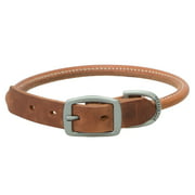 Terrain D.O.G. Harness Leather Rolled Dog Collar, 23" (21 - 24 in., 1 in. width), Russet