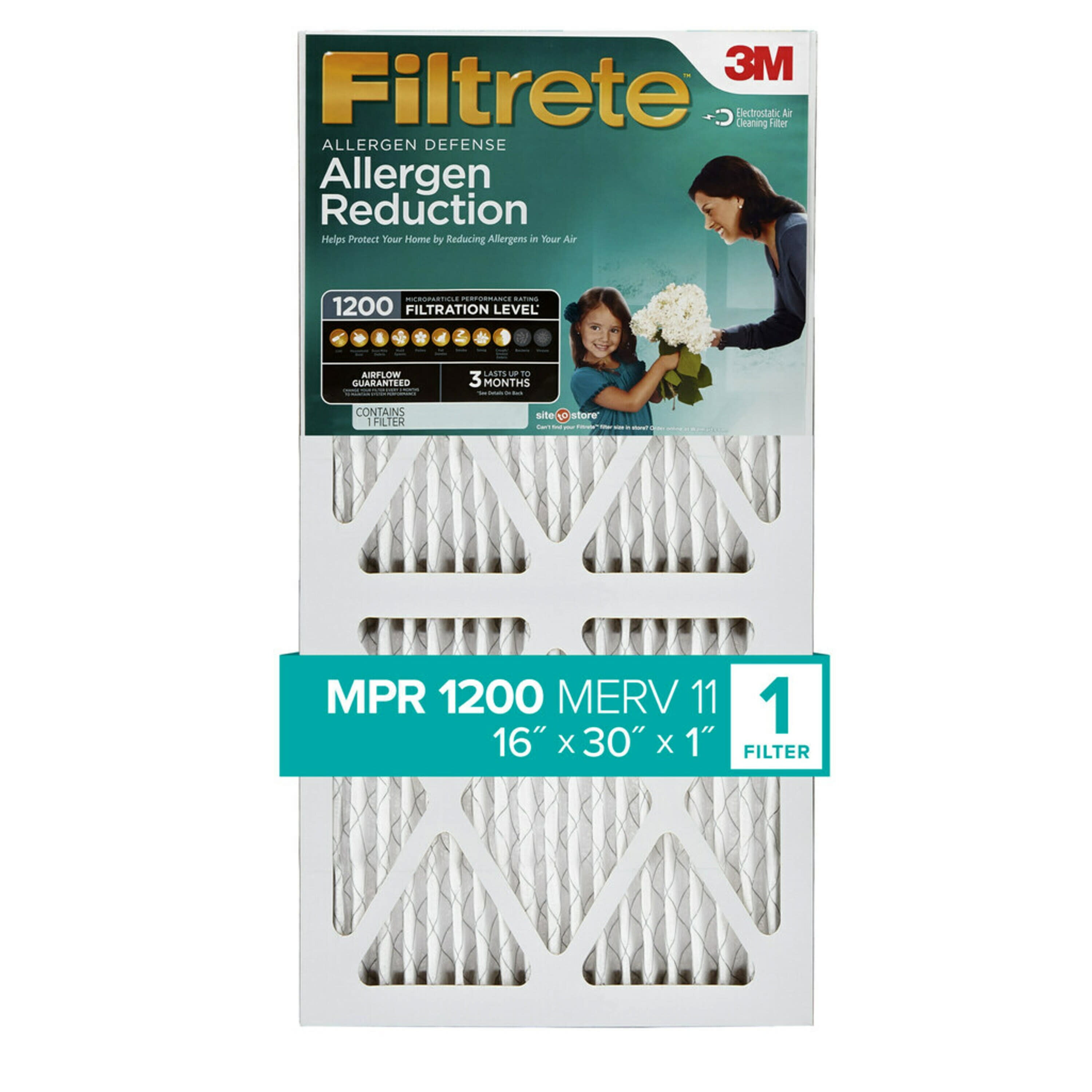 Filtrete 16x30x1, MERV 11, Allergen Reduction HVAC Furnace Air Filter