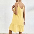 thumbnail image 5 of BRGZLK Stripe Dress for Womens Summer V-Neck Sleeveless Bohemian Beach Halter Dress Yellow L, 5 of 6