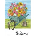 thumbnail image 2 of Deb Strain 14x18 Gold Ornate Wood Framed with Double Matting Museum Art Print Titled - Welcome Wheelbarrow, 2 of 4