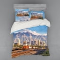 thumbnail image 2 of Ambesonne Urban Bedding Set 3 Pcs, Salt Lake City Utah USA, Twin, Multicolor, 2 of 3