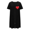 thumbnail image 4 of PBFRDSJ Womens Zipper Front Housecoats Short Sleeve Crewneck Loungewear Dress with Pockets Loose Fit Sleepwear for Home, 4 of 6