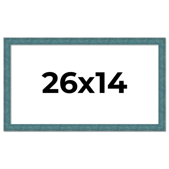 26x14 Frame Blue Rustic Barnwood Solid Wood Picture Frame Width 1.25 Inches | Interior Depth 0.5