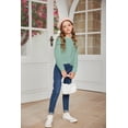 thumbnail image 4 of Arshiner Girls Casual Twist Front Lightweight Sweatshirt Tie Dye Printed Long Sleeve Crop Tops Pullover, 4 of 6