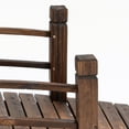 thumbnail image 6 of Fir Wood Garden Bridge Arc Walkway with Side Railings for Backyards, Gardens, and Streams, Stained Wood, 60" x 26.5" x 19", 6 of 9