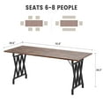thumbnail image 5 of Accreate Rectangular Dining Table, 70.9-Inch Long Dining Table for 6 People, Farmhouse Rustic Kitchen Table with Heavy Duty Metal Legs for Dining Room, 5 of 8
