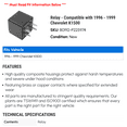 thumbnail image 2 of Relay - Compatible with 1996 - 1999 Chevy K1500 1997 1998, 2 of 2