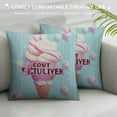 thumbnail image 3 of GOSMITH  Candy Throw Pillow Cover Sweet Ice Cream Funny Best in Town Any Flavor Dessert Pink Cozy Square Cushion Case for Men Women Boys Girls Room Home Decor, 3 of 5