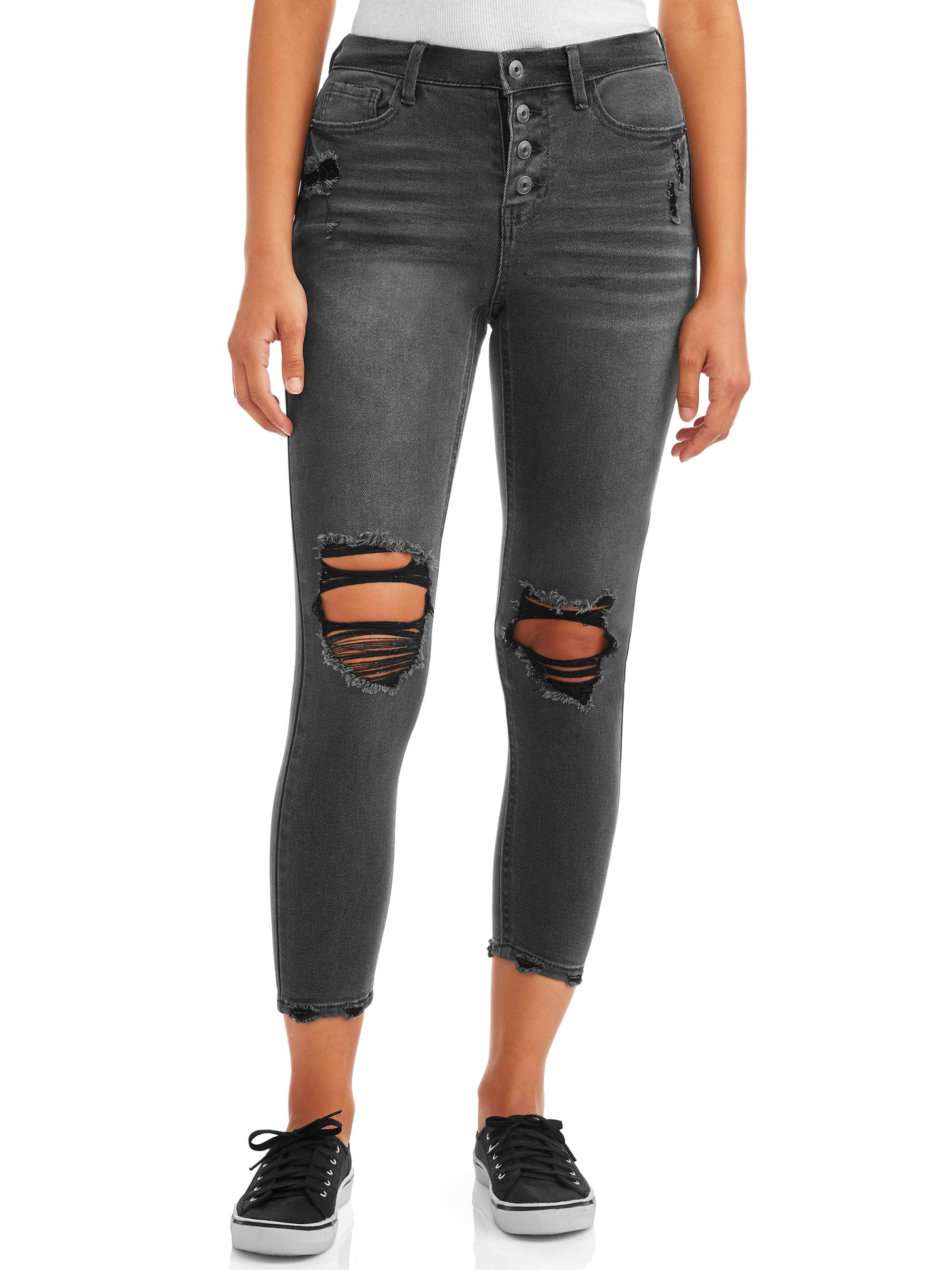 No Boundaries Juniors' Authentic Destructed Skinny Jeans - Walmart.com