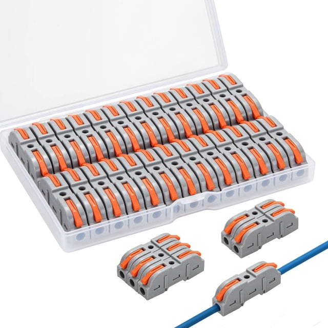 Conectores eléctricos rápidos con palanca, terminales de conexión automática, 1 hilo 2 entradas y combinación libre, surtido de 26 piezas