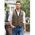 thumbnail image 3 of COOFANDY Mens Christmas Suit Vest Men's V-Neck Sleeveless Slim Fit Formal Jacket Suit Vest Business Dress Vests Casual Wedding Waistcoat, 3 of 11