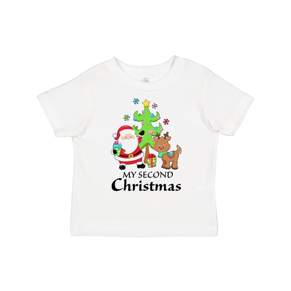 Inktastic My 2nd Christmas with Santa Reindeer and Tree Boys or Girls Toddler T-Shirt