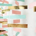 thumbnail image 3 of BalsaCircle 6.5 feet Gold Blush Metallic Rectangle Paper Strips Hanging Party Garland Decorations Supplies, 3 of 8