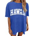 thumbnail image 1 of Tiweut Hauts Décontractés pour Femmes Oversize Vintage Coupe Ample Manches Courtes Col Rond T-Shirts d'Été pour Dame Bleu, 1 of 6