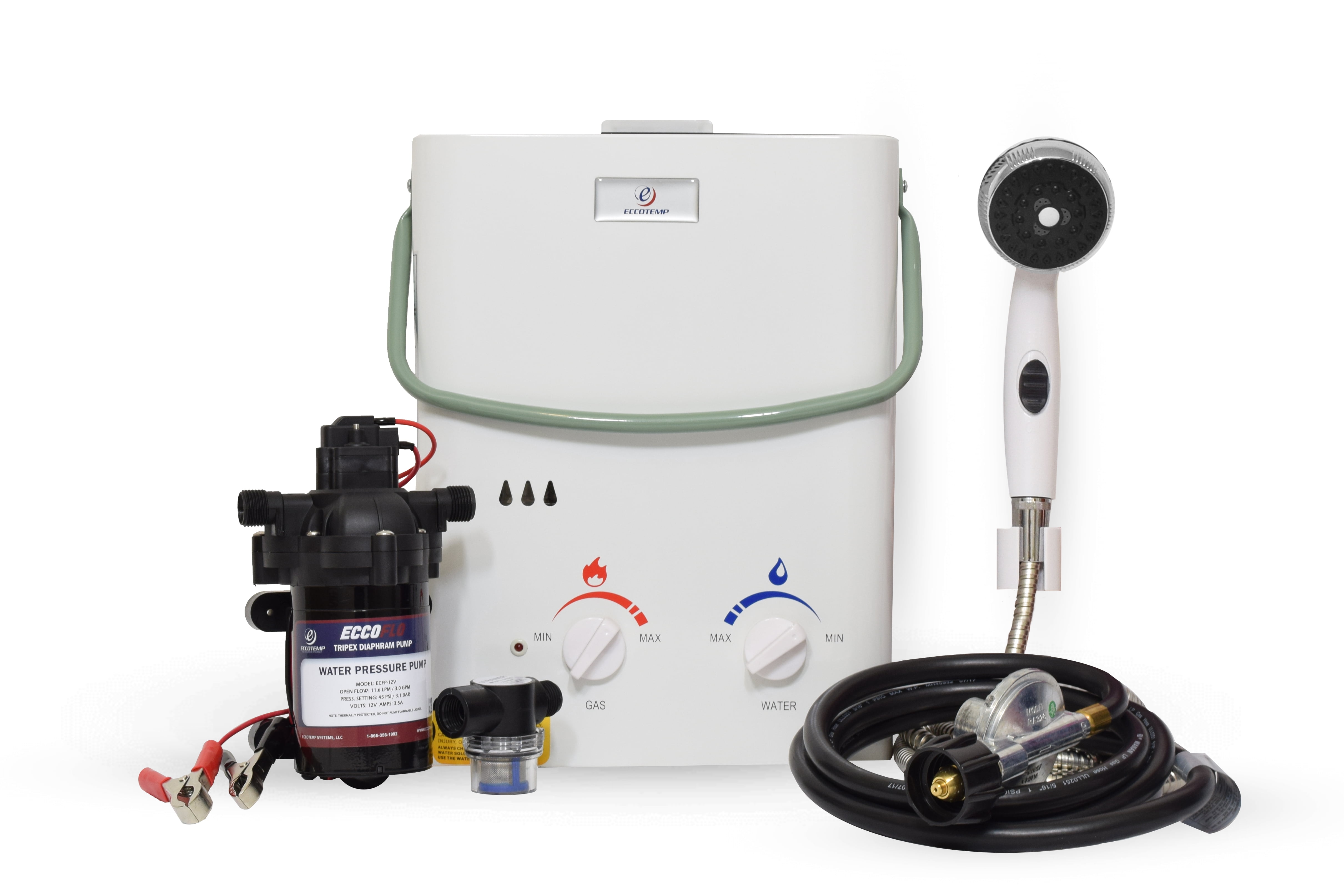 Eccotemp L5 Portable Outdoor Tankless Water Heater w/ EccoFlo Diaphragm