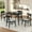Black+Light Gray, variant on 5-Piece Mid-Century Modern Dining Set, 1 Wood Frame Dining Table and 4 Upholstered Ergonomic Chairs, Kitchen Furniture for 4, Black+Light Gray