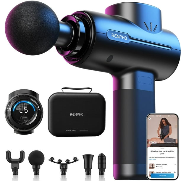 Pistola de masaje RENPHO Deep Tissue portátil con Bluetooth