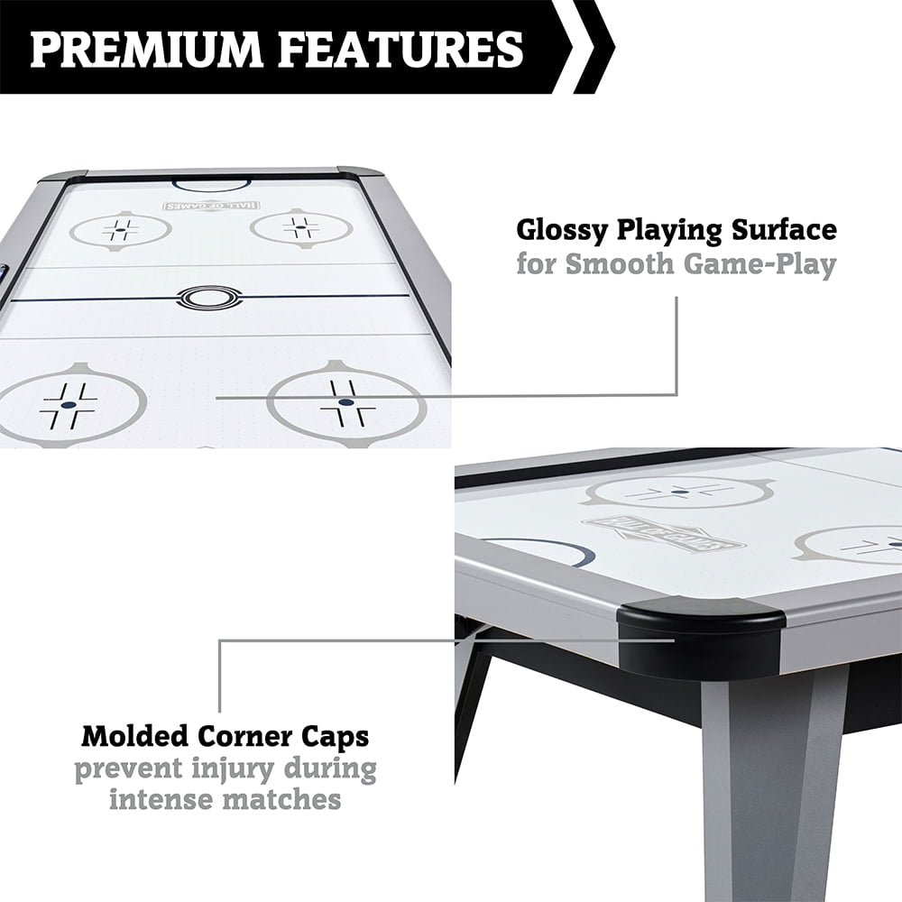 7 ft. Arctic Rush Air Hockey Table with Pusher and Puck Set by Hall of Games