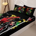 thumbnail image 3 of Castle Fairy Retro Twin Dirt Bike Zipper Full Size Comforter Sets with Fitted Sheet and 2 Pillowcases for Boys,Nature Splash Art Zipper Bedding Set for Bedroom,Red Green,4pcs,Black Reversible, 3 of 6