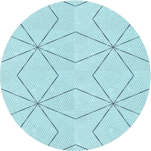 Ahgly Company Machine Washable Indoor Square Transitional Blue Diamond Blue Area Rugs, 3' Square