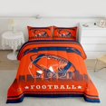 thumbnail image 2 of Homewish Cartoon Sports Helmet Bedding Comforter Set, Football Soccer Athlete Twin Comforter Sets, Modern Ball Sport Reversible Bedding Set, Orange Navy Breathable Home Decor, 2 Pieces, 2 of 8