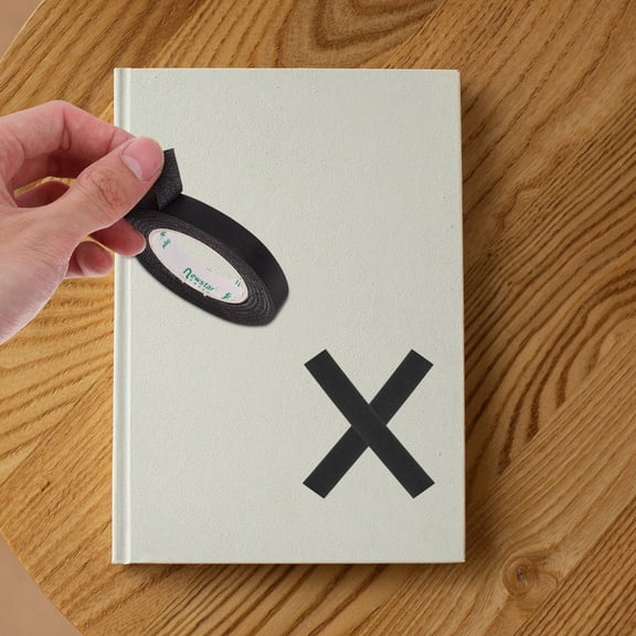 WASHWEPE 10 Rolls Black Washi Tape Set for Crafting and Handmade Books with Minimalist Design