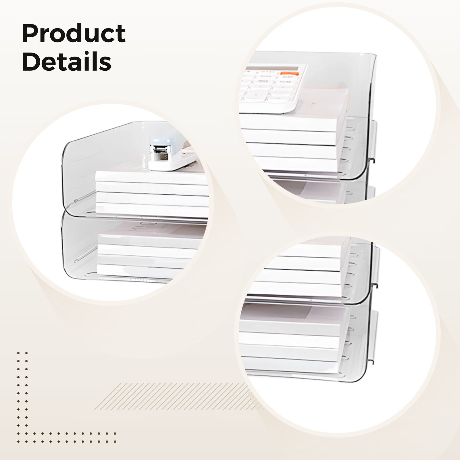 Paper Tray Organizer for Desk, 2-Tier Desktop Organizer, Transparent Acrylic Office Supplies Holder, Ideal for Office or Home Use, Organize Files, Books, and Small Items