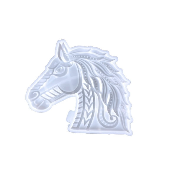 3D Horse Head Silicone Mold for Resin Crafting - Large Animal Statue Epoxy Molding Kit, DIY Wall Hanging Decor for Home Office, Gift Idea (White)