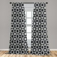 thumbnail image 5 of Ambesonne Abstract Curtains, Modern Pavement Mosaic, Pair of 28"x95", Black Pale Grey White, 5 of 5