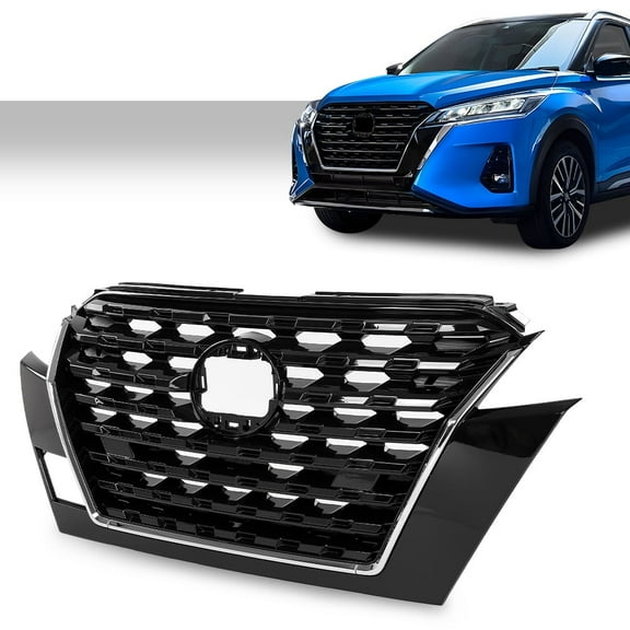 PIT66 Front Bumper Upper Grille Grill Fit for Nissan Kicks 2020 2021 2022 2023 623105R05A