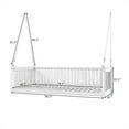 thumbnail image 2 of Twin Size Garden Swing Bed, Patio 2-Seat Porch Swing with Ropes, 2-Person Hanging Porch Swing for Backyard Garden Patio, Safe Sloped Design, 2 of 8