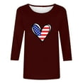 thumbnail image 4 of Dagegui Heart Flag Graphic Tshirts for Women 4th of July Independence Trendy Shirts 3/4 Sleeve Patriotic Tee Tops Casual Outdoor Loose Fit Breathable T-Shirts, 4 of 4