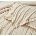 thumbnail image 6 of Chezmoi Collection Nora 3-Piece Light Sand Ruffled Edge Trim Microfiber Comforter Set, Oversized King Size, 6 of 8