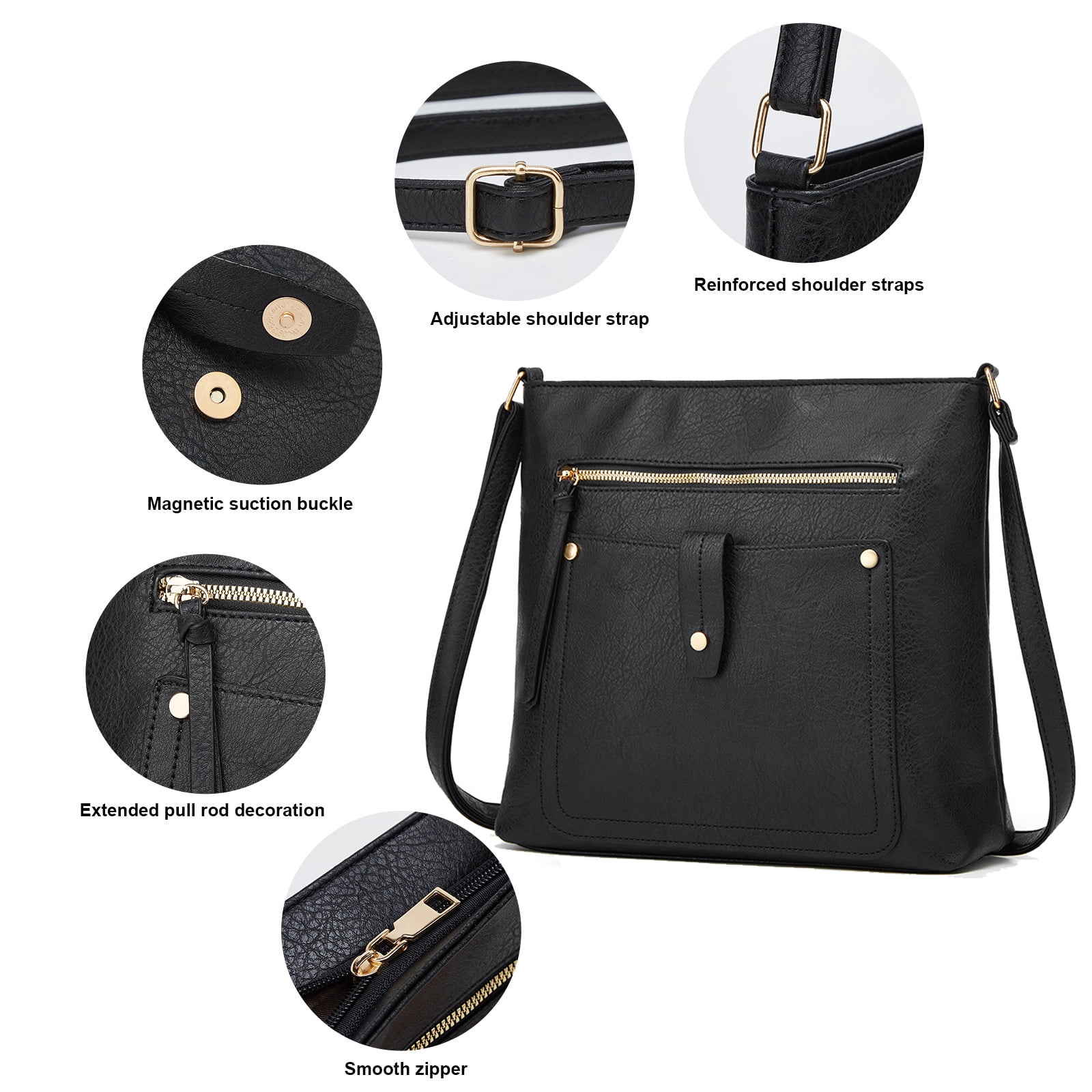 GAEKEAO Hobo Bags for Women Large Leather Purses and Handbags Crossbody Tote Shoulder Bag with Side Pockets Adjustable Strap